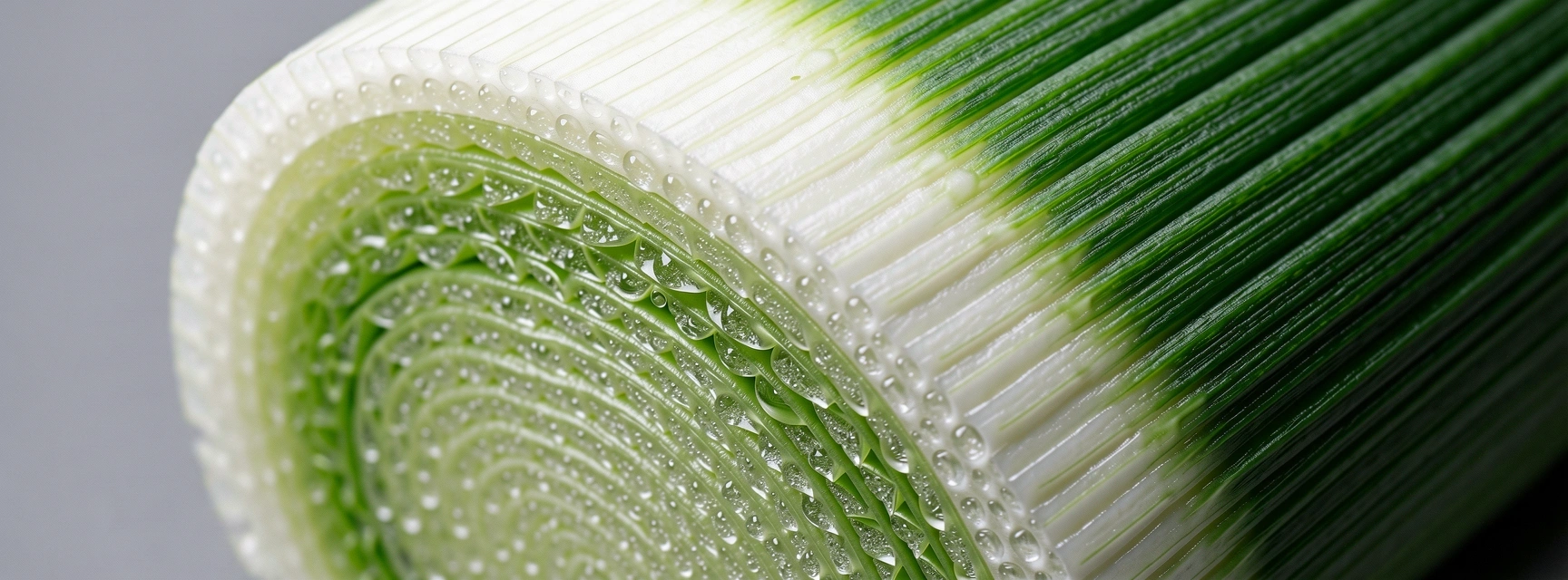 Detailaufnahme von Lauch als Symbol für Textur und Frische